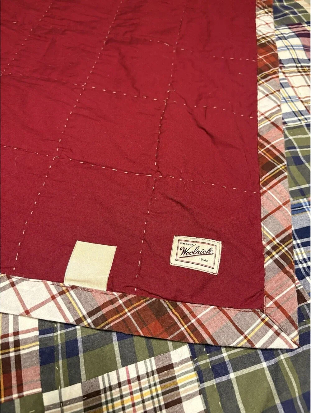 Woolrich Home Patchwork King Size Quilt 100% Cotton 102”x92” Cottage Core
